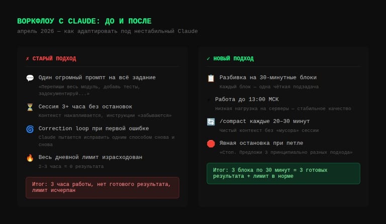 Сравнение воркфлоу: до и после оптимизации под текущие реалии Claude