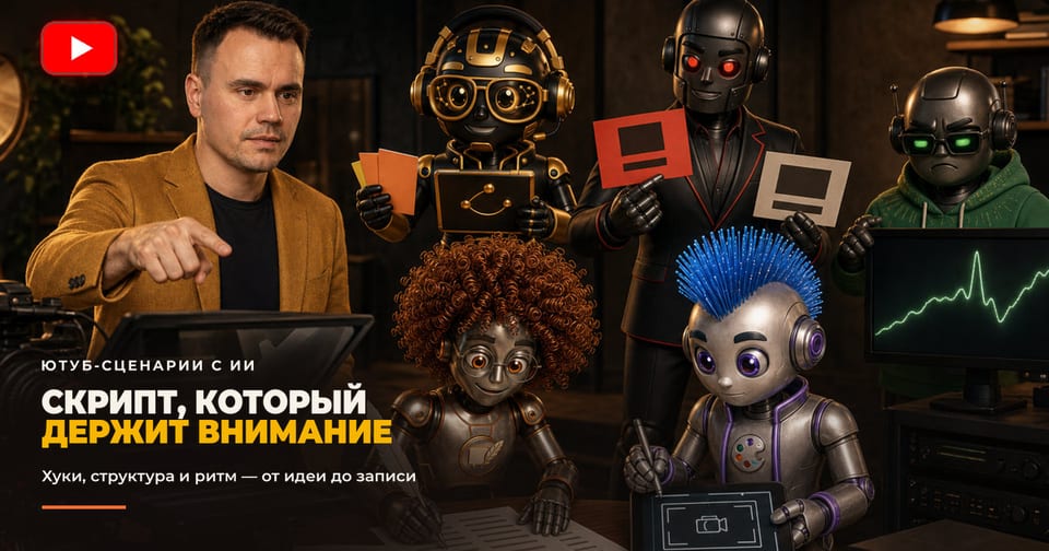 Как писать скрипты для YouTube с ИИ: структура, хуки, удержание