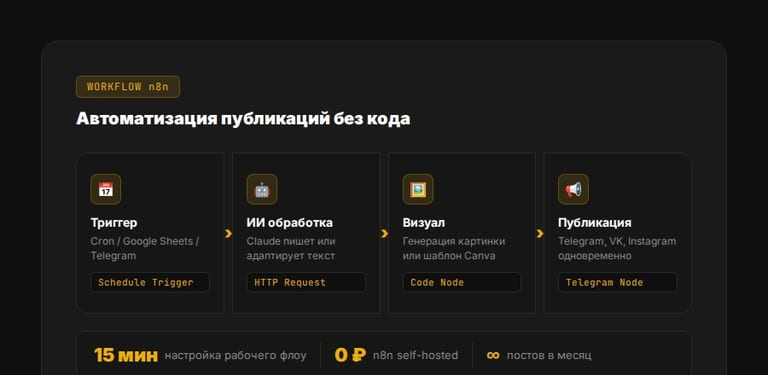 Workflow n8n для контент-мейкеров: автоматизация публикаций
