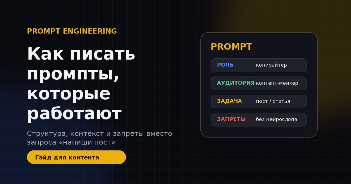 Prompt engineering для контента: как писать промпты, которые работают