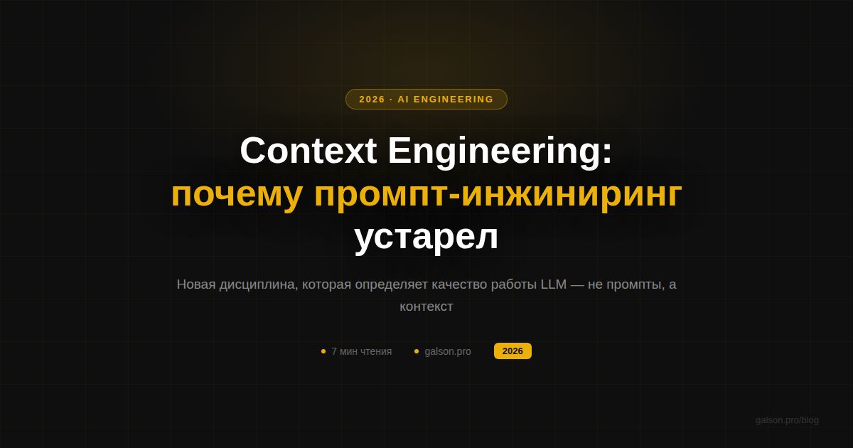 Cover — Context Engineering 2026