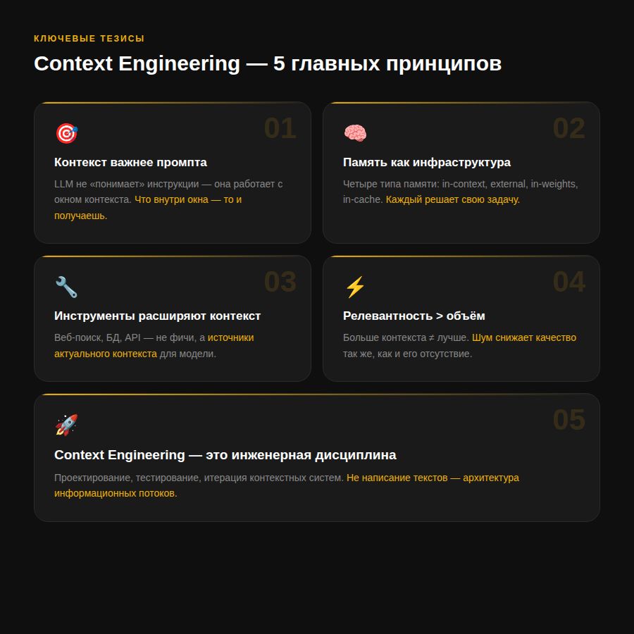 Ключевые принципы Context Engineering