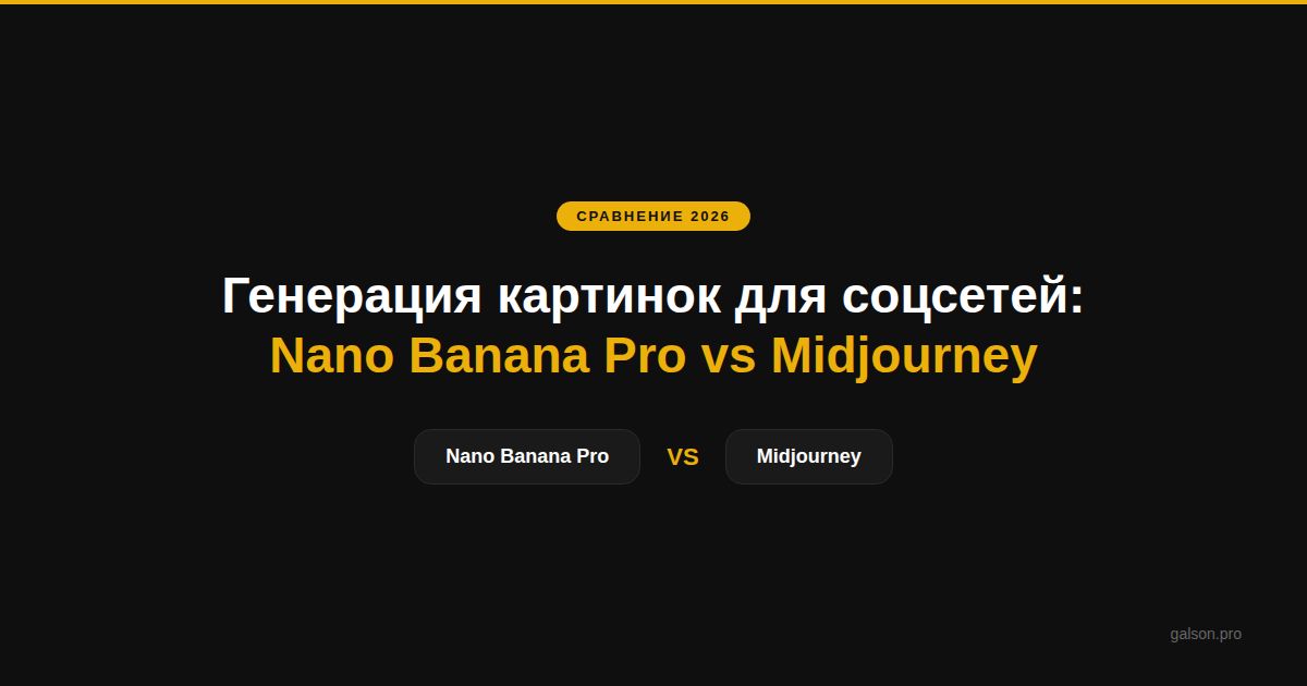 Обложка: Nano Banana Pro vs Midjourney 2026